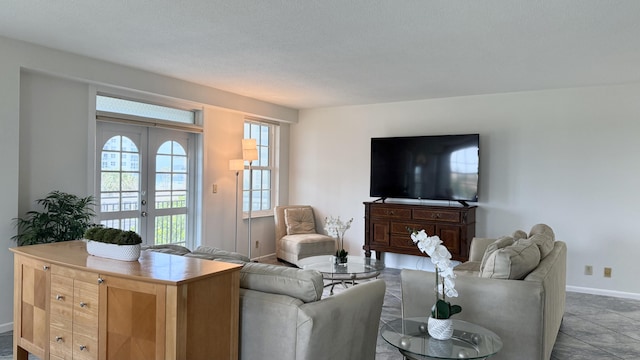 3475 S Ocean Blvd Unit 2160, Palm Beach, FL 33480 - living area with french doors and baseboards