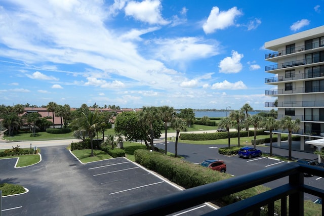 exterior space featuring a water view