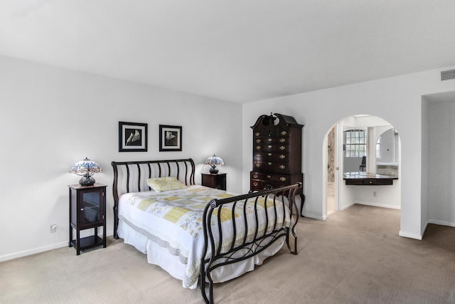3475 S Ocean Blvd Unit 2160, Palm Beach, FL 33480 - bedroom with carpet, arched walkways, and baseboards