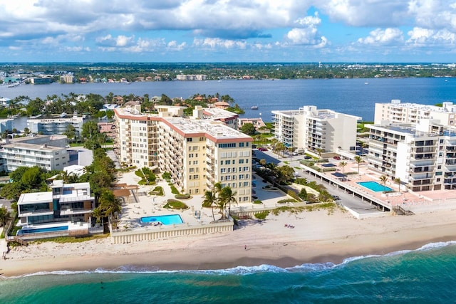 3475 S Ocean Blvd Unit 2160, Palm Beach, FL 33480 - aerial view of waterfront with a beach, a pool, and apartment complex