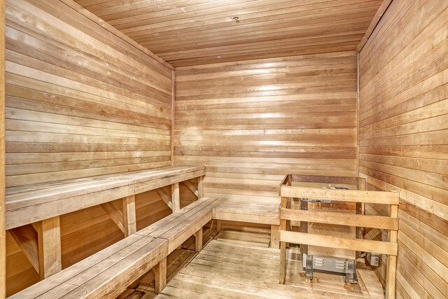 view of sauna