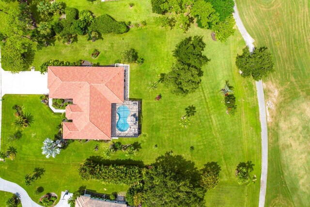 bird's eye view with a rural view