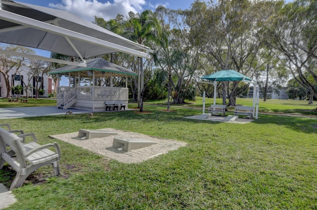 view of yard featuring a gazebo