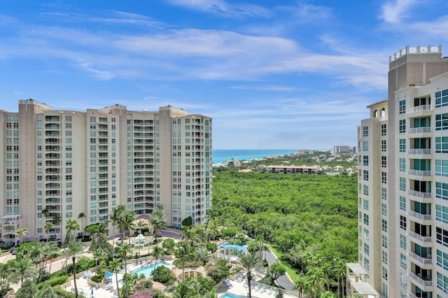 view of property featuring a view of city and a water view