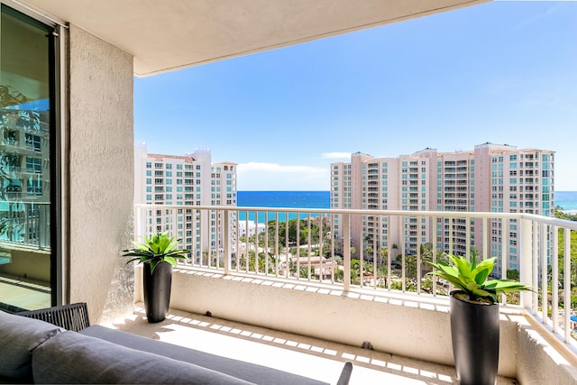 balcony with a water view