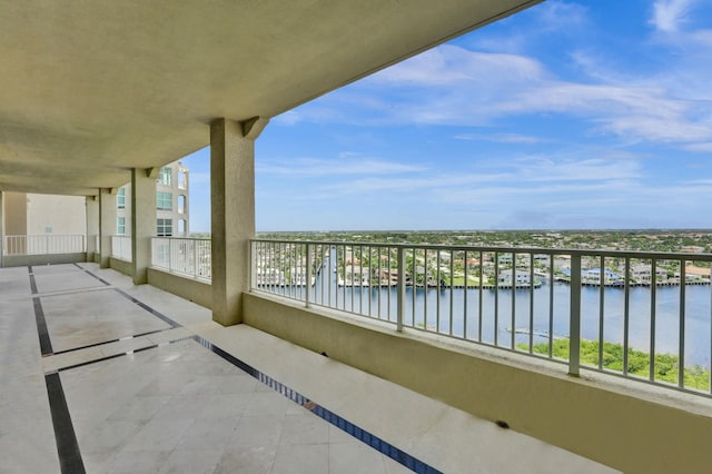 balcony with a water view