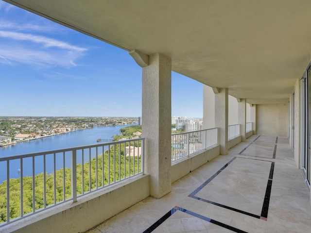 balcony with a water view