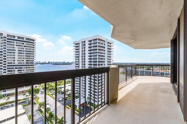 balcony with a water view