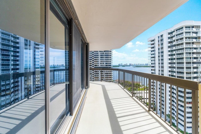 balcony with a water view