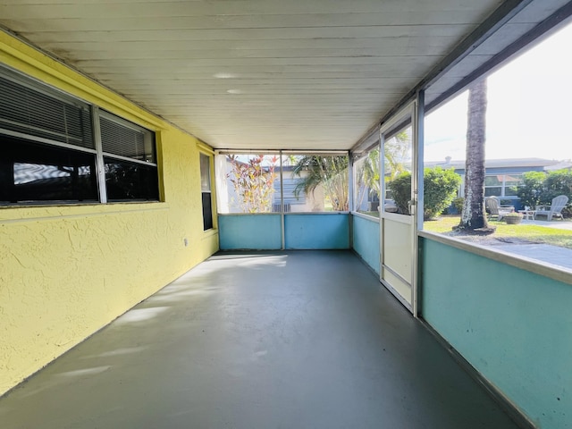 view of unfurnished sunroom