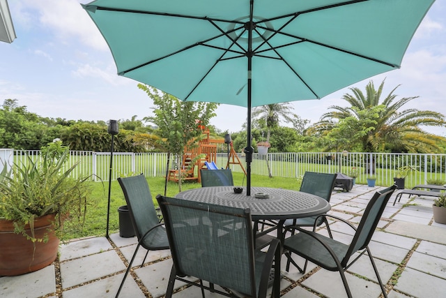 view of patio / terrace with a playground