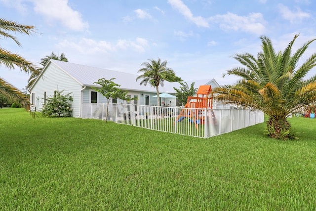 view of yard featuring a playground