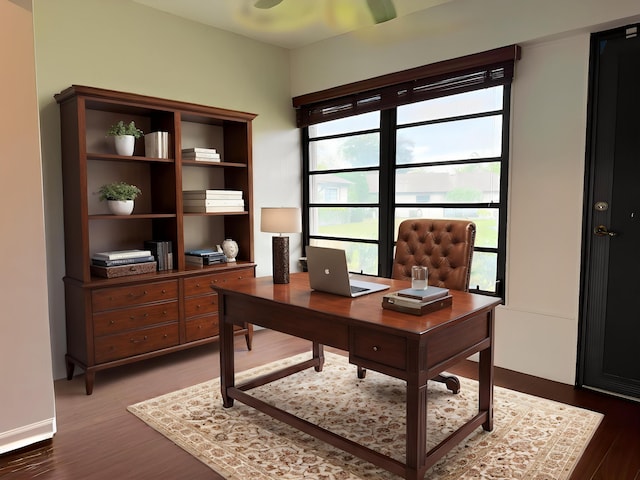4908 Eaglewood Rd Unit A, Boynton Beach, FL 33436 - home office with dark wood-style flooring