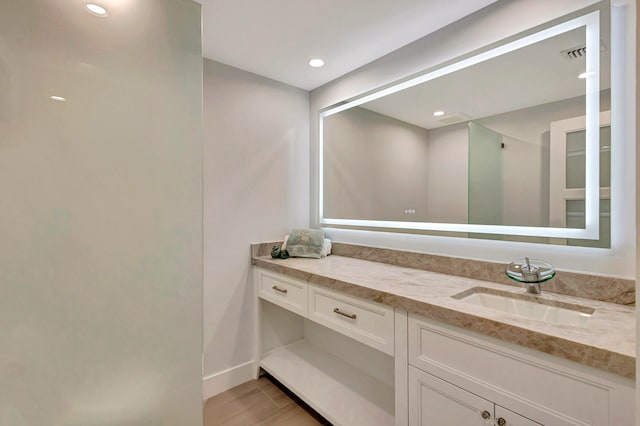 bathroom featuring vanity and tile patterned floors