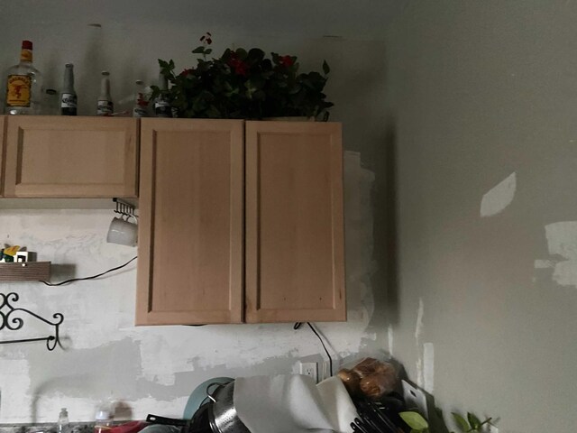 kitchen featuring light brown cabinetry