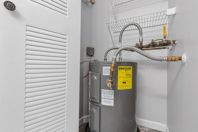 utility room with water heater