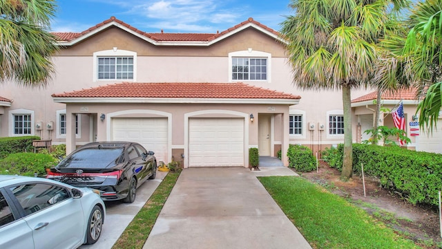 view of front facade with a garage