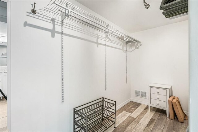 spacious closet featuring wood-type flooring