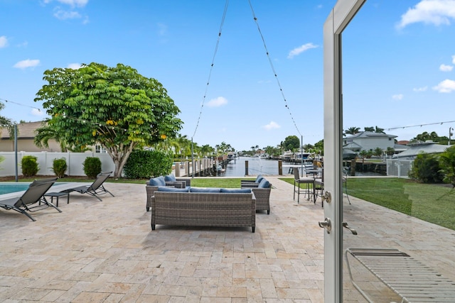 view of patio featuring outdoor lounge area