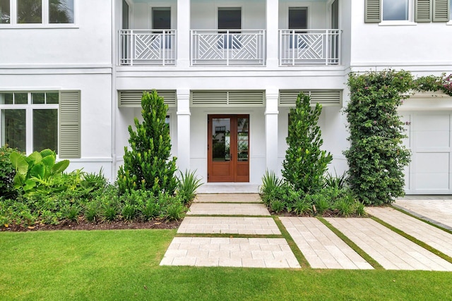 doorway to property with french doors