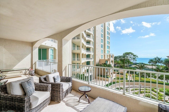 balcony with a water view