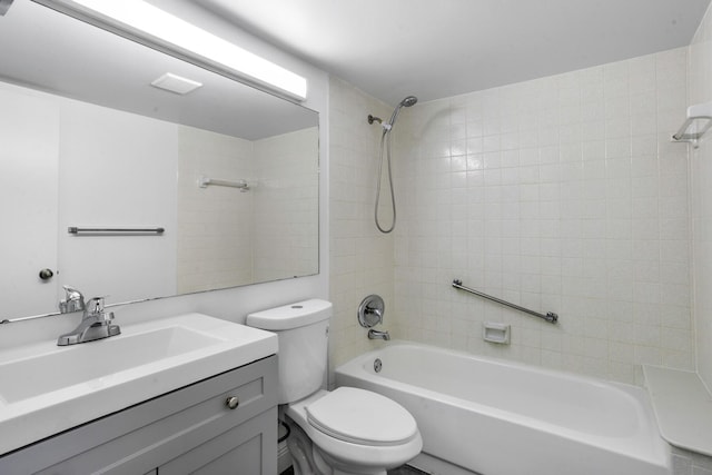 full bath with vanity, toilet, and shower / bathing tub combination