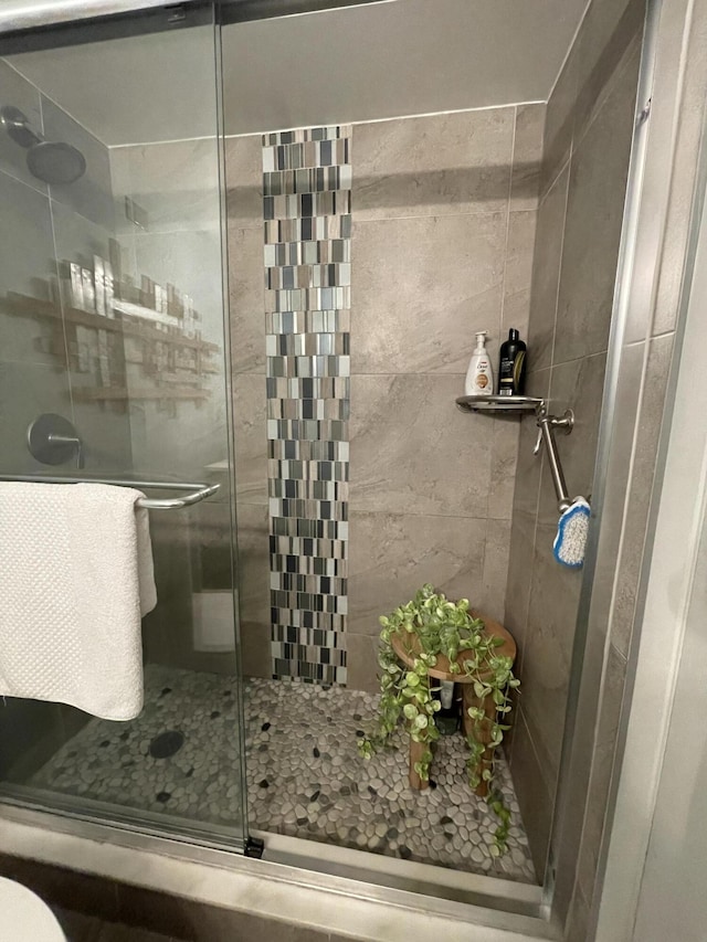 bathroom featuring walk in shower