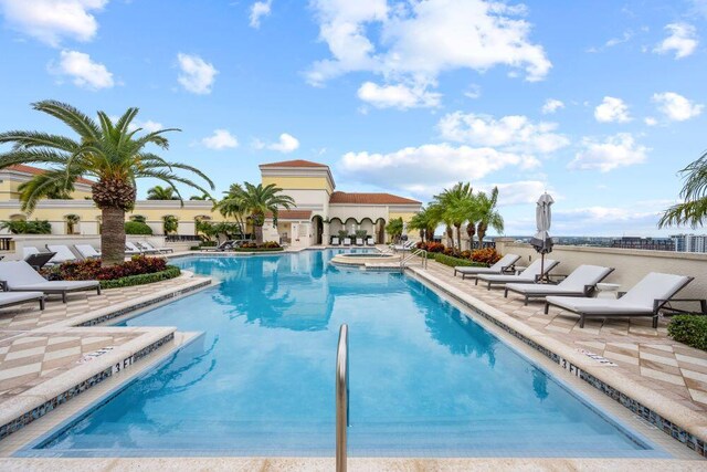 view of pool featuring a patio area