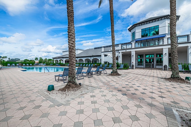 view of pool featuring a patio area