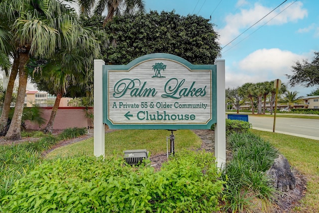 view of community sign