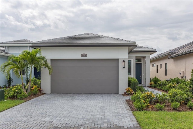 view of front of house with a garage