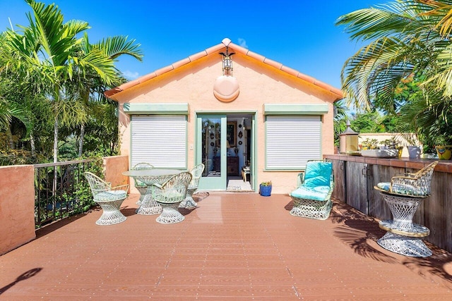 garage featuring french doors