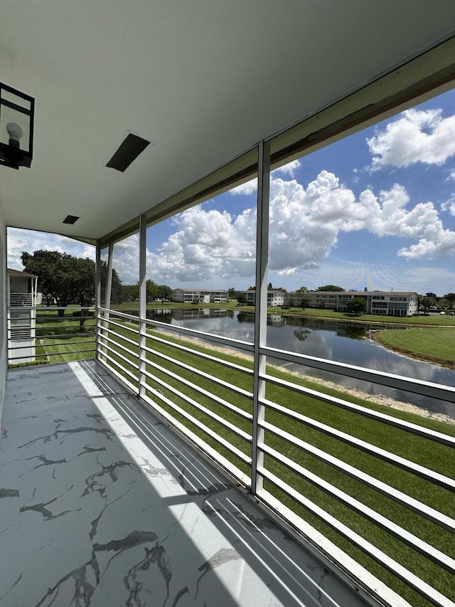 balcony with a water view