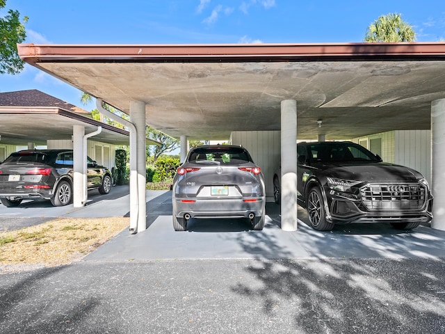 view of parking with a carport