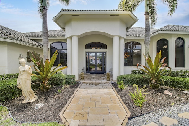 entrance to property with french doors