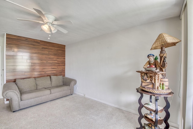 901 N Birch Rd Unit D6, Fort Lauderdale, FL 33304 - living area featuring a ceiling fan and baseboards