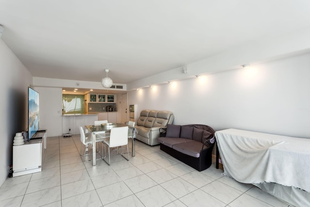 view of tiled living room