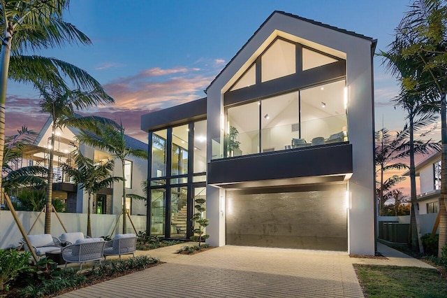 contemporary house with a balcony