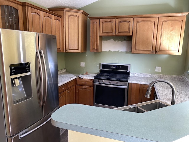 kitchen with sink and stainless steel appliances