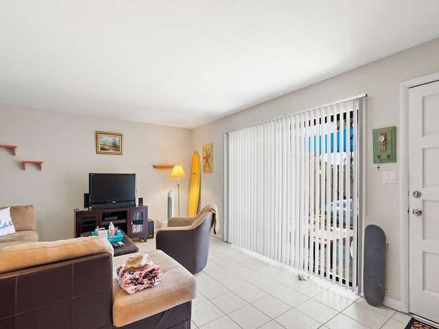 view of tiled living room