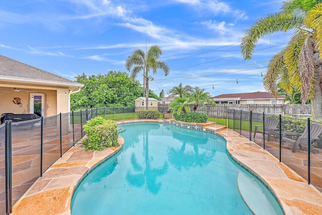 view of pool featuring a patio