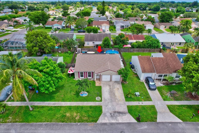 bird's eye view featuring a residential view