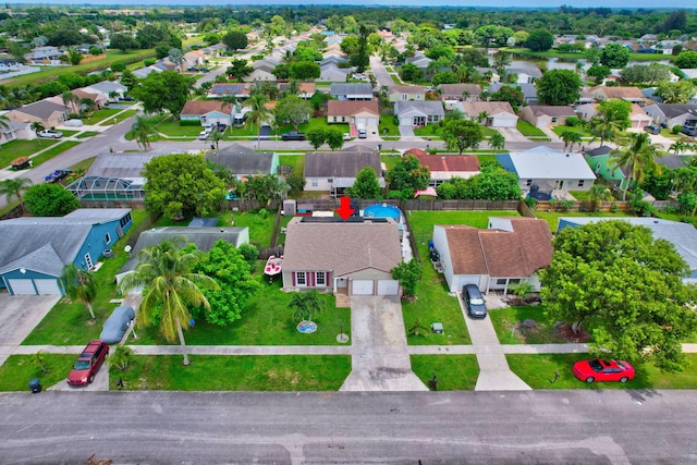 birds eye view of property featuring a residential view