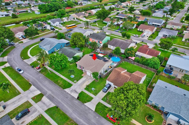 bird's eye view featuring a residential view