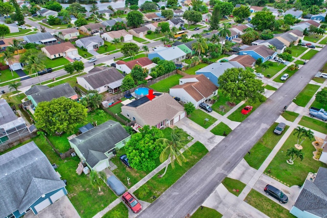 drone / aerial view featuring a residential view