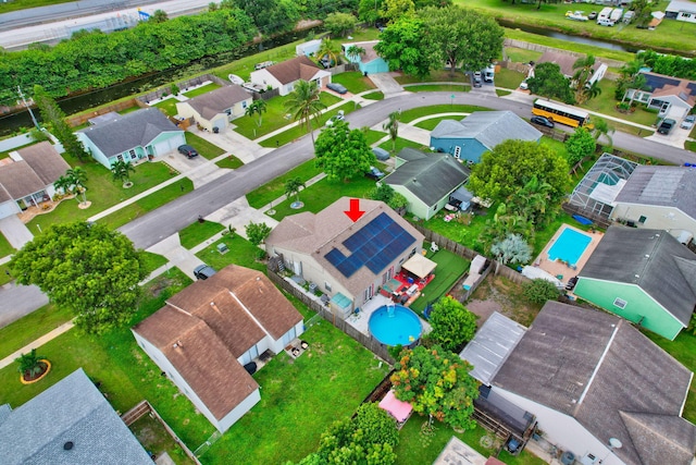 bird's eye view with a residential view