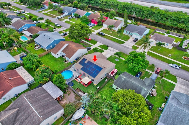 aerial view with a residential view