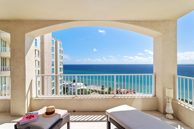 balcony with a water view