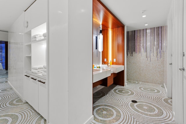 bathroom featuring vanity and tile patterned floors