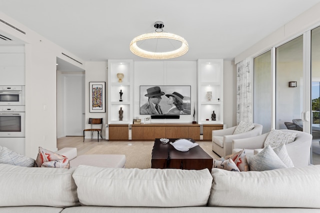 living room featuring light hardwood / wood-style flooring